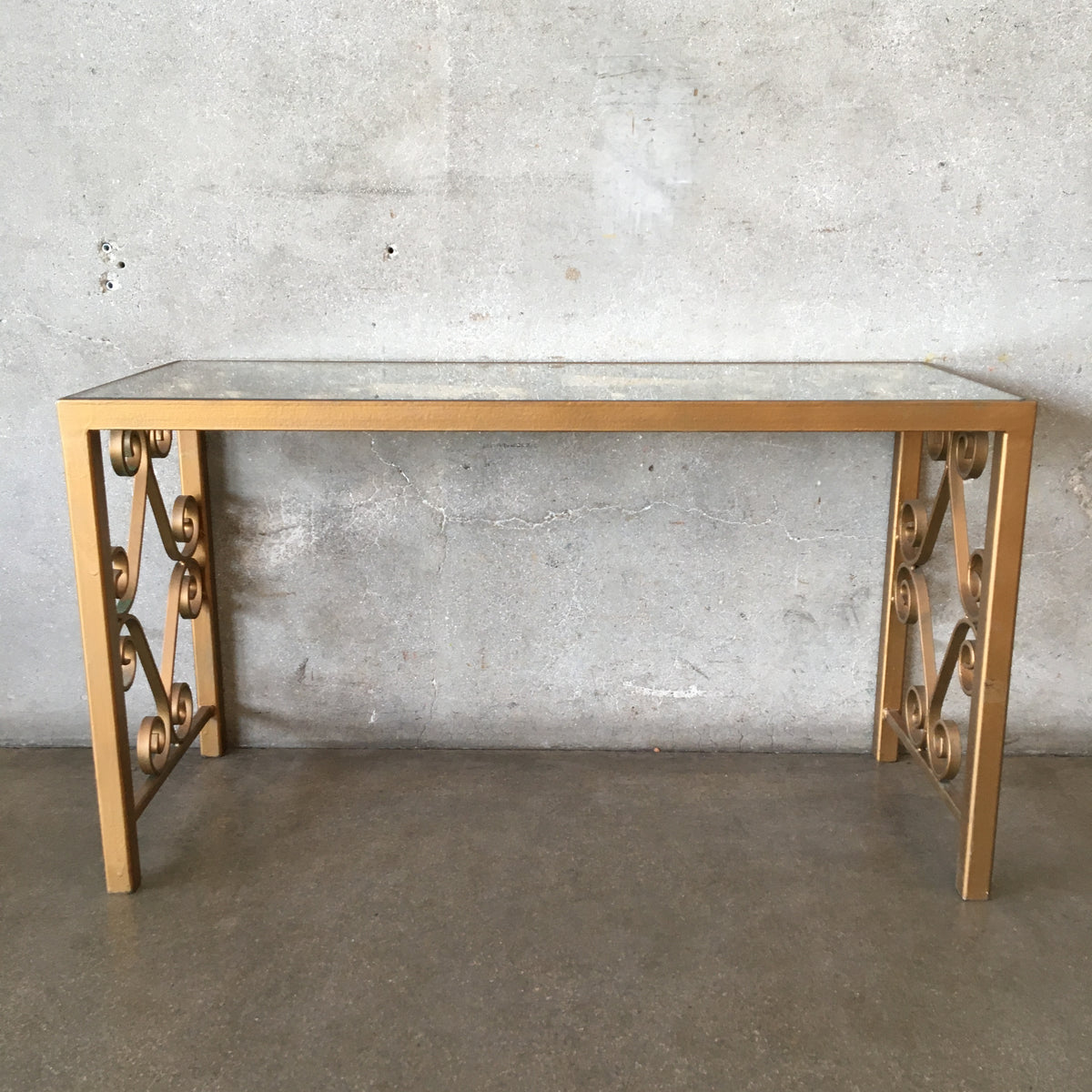 Hollywood Regency Low Iron Glass Top Table
