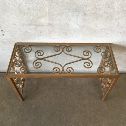 Hollywood Regency Low Iron Glass Top Table