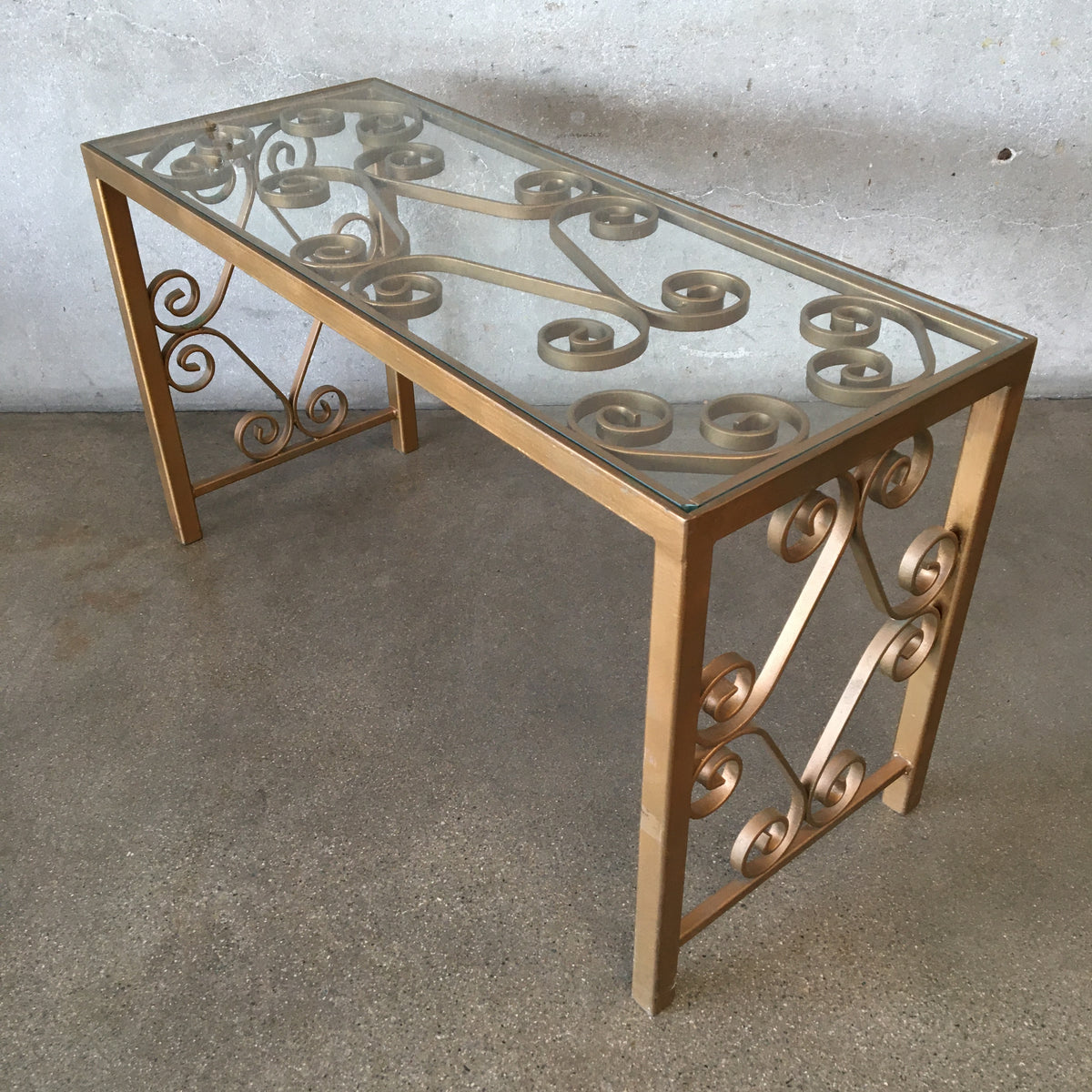 Hollywood Regency Low Iron Glass Top Table