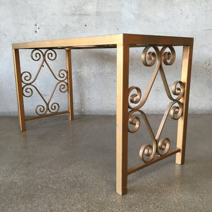Hollywood Regency Low Iron Glass Top Table