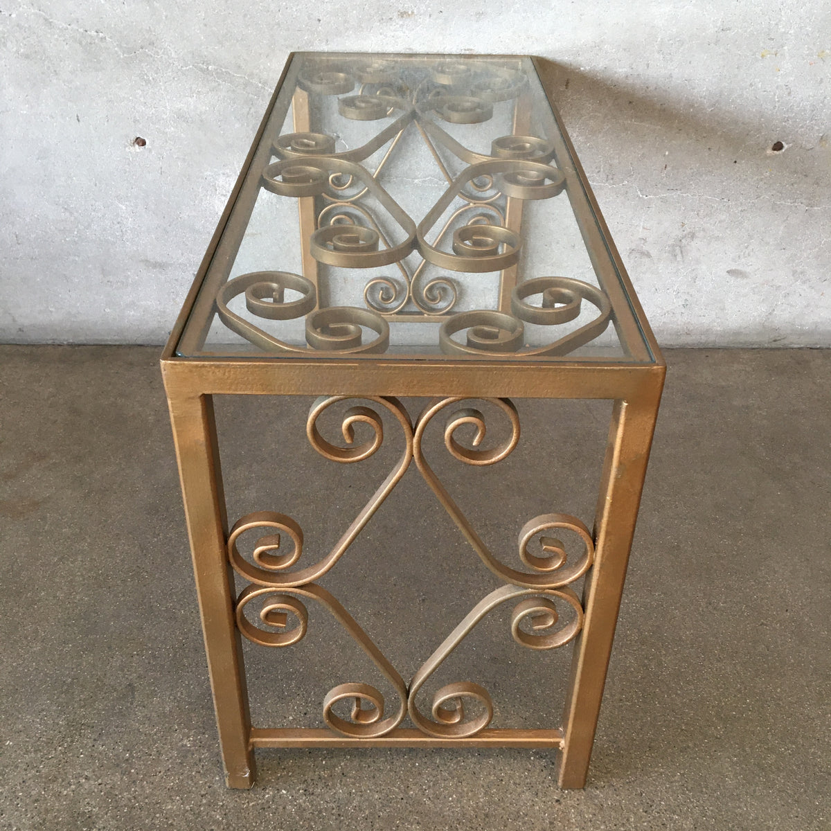 Hollywood Regency Low Iron Glass Top Table