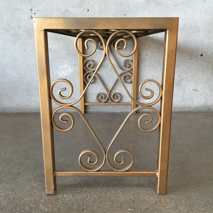 Hollywood Regency Low Iron Glass Top Table