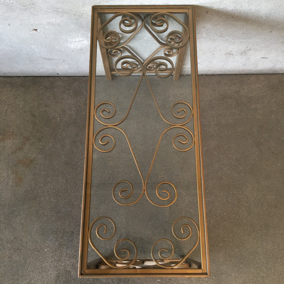 Hollywood Regency Low Iron Glass Top Table