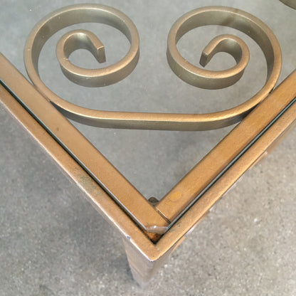 Hollywood Regency Low Iron Glass Top Table