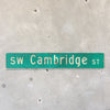 Vintage Seattle St Sign SW Cambridge St