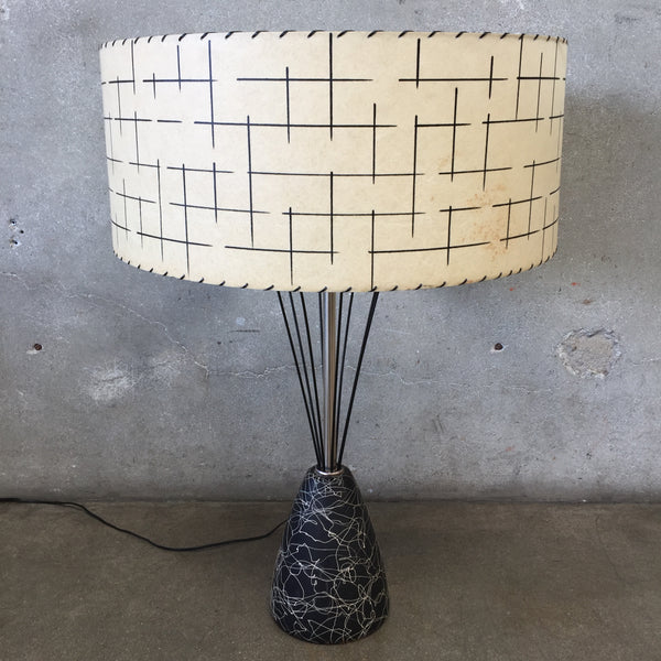 Mid Century Lamp with Fiberglass Shade