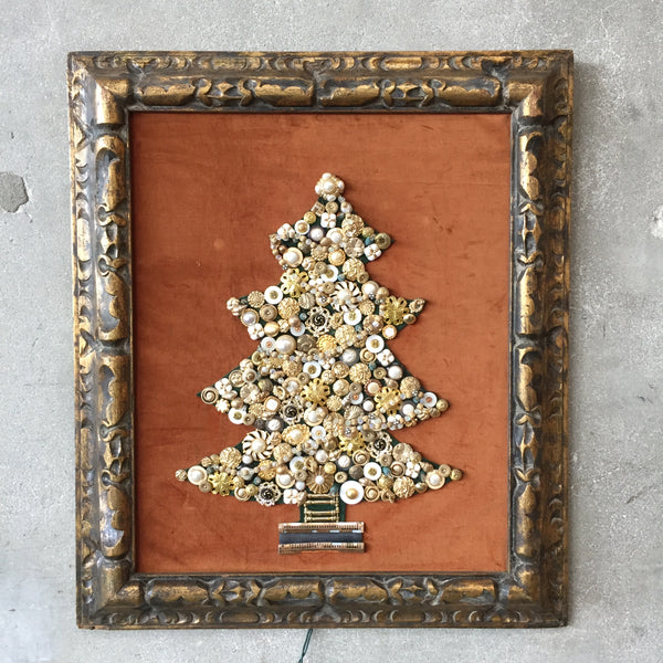 Vintage Jeweled Lighted Christmas Tree Art