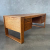 1970's Oak Executive Desk by Lou Hodges for Generation 80
