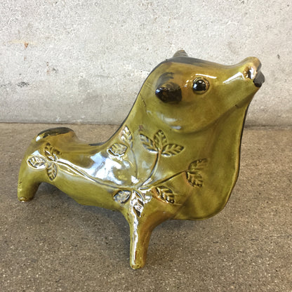 Vintage Ceramic Signed Bull