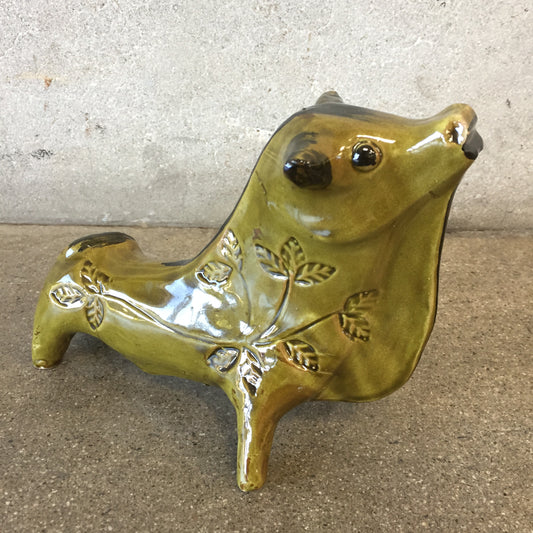 Vintage Ceramic Signed Bull