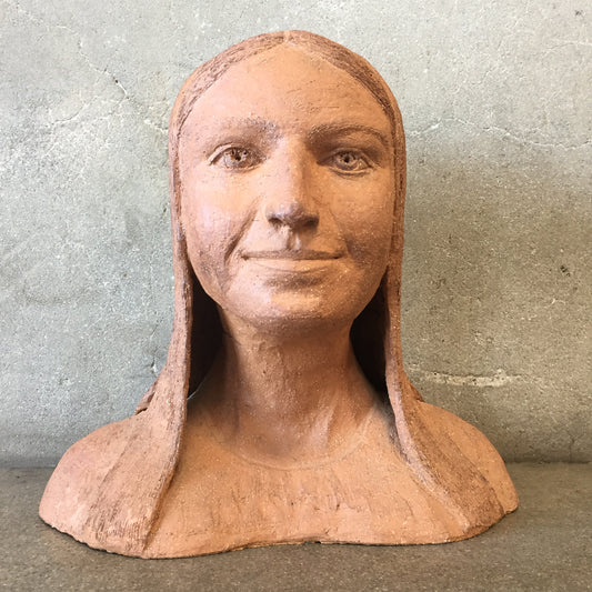 Folk Art Woman Bust Sculpture