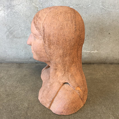 Folk Art Woman Bust Sculpture