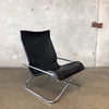 Vintage Takeshi Nii Leather & Tubular Chrome Sling Chair