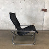 Vintage Takeshi Nii Leather & Tubular Chrome Sling Chair