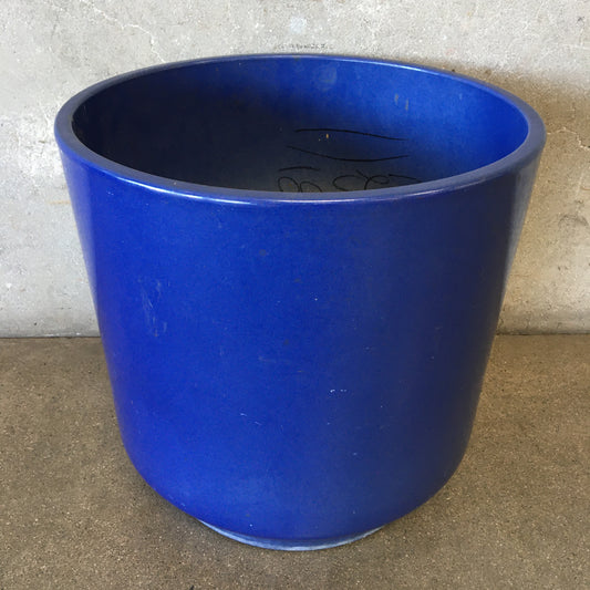 Large Mid Century US Pottery Blue Pot