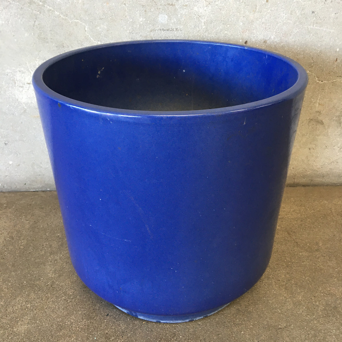 Large Mid Century US Pottery Blue Pot
