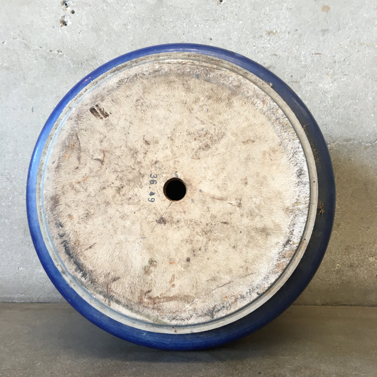Large Mid Century US Pottery Blue Pot
