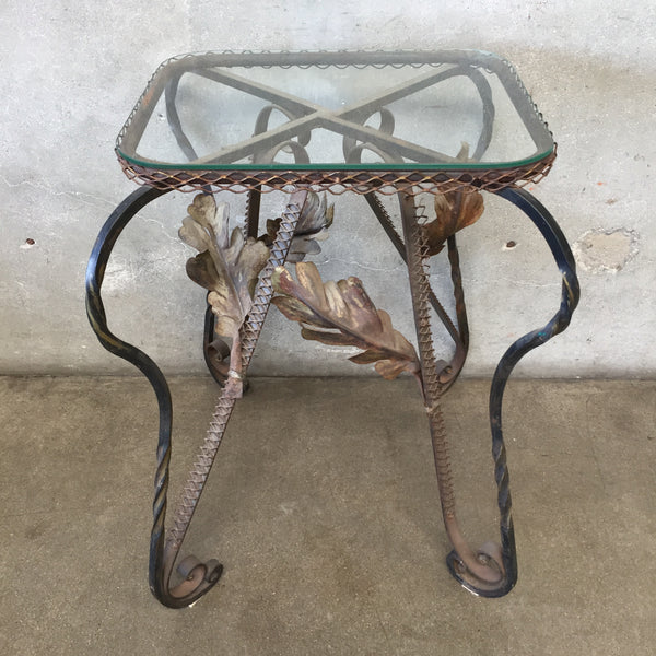 French Iron & Glass Garden Table