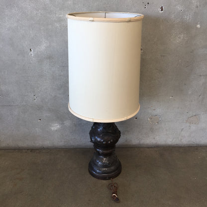 Vintage Japanese Bronze Dragon Tall Lamp