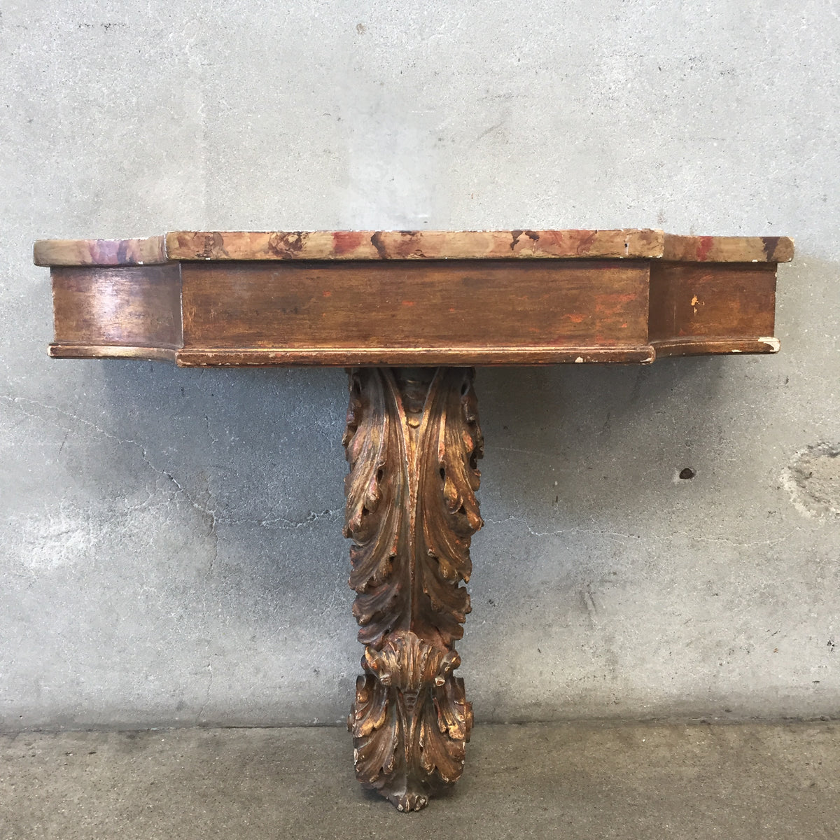 Vintage Wood Wall Carved Console