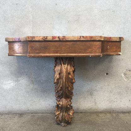 Vintage Wood Wall Carved Console