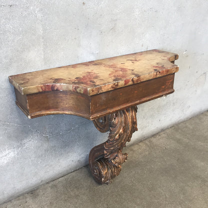 Vintage Wood Wall Carved Console