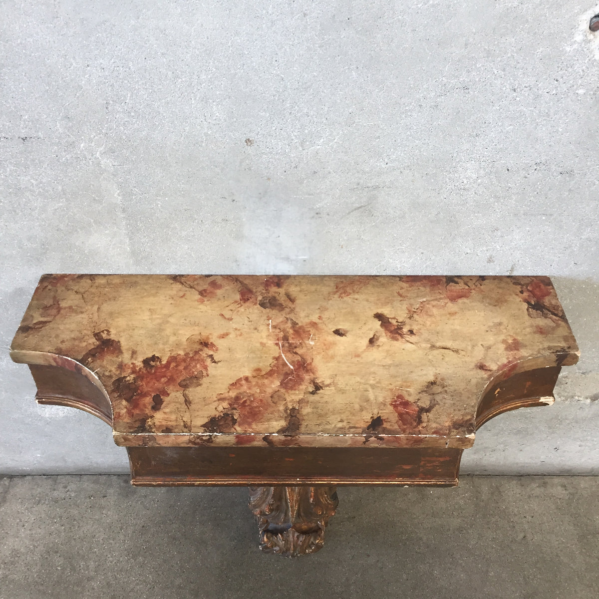 Vintage Wood Wall Carved Console