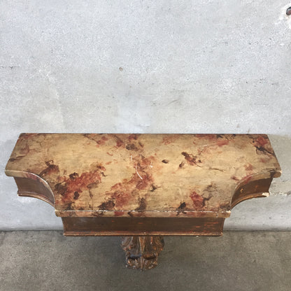 Vintage Wood Wall Carved Console