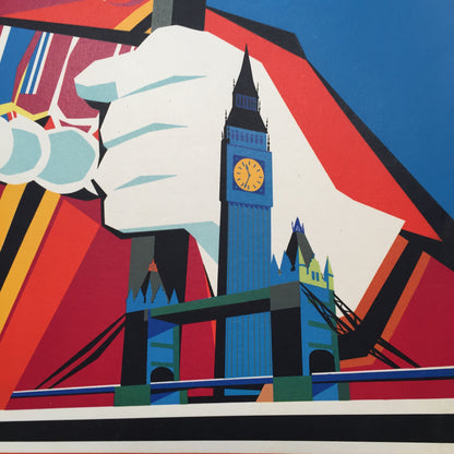 Vintage Travel Poster Sabena Belgian World Airlines London