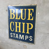 Vintage Blue Chip Stamps Double Sided Metal Sign