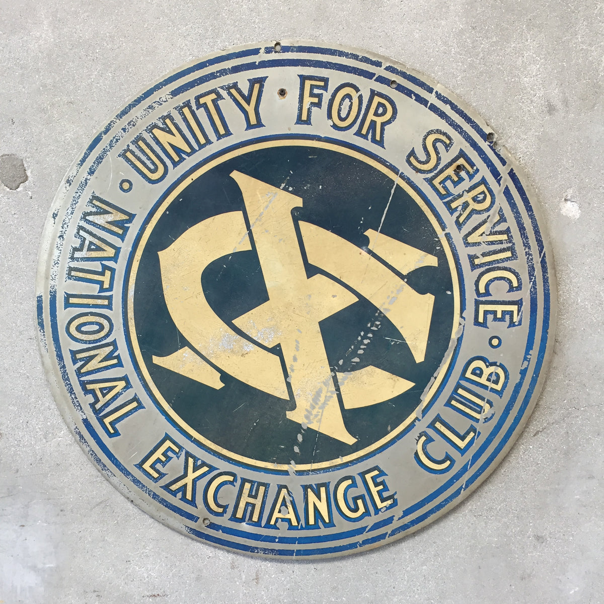 Vintage Rustic National Exchange Club Sign