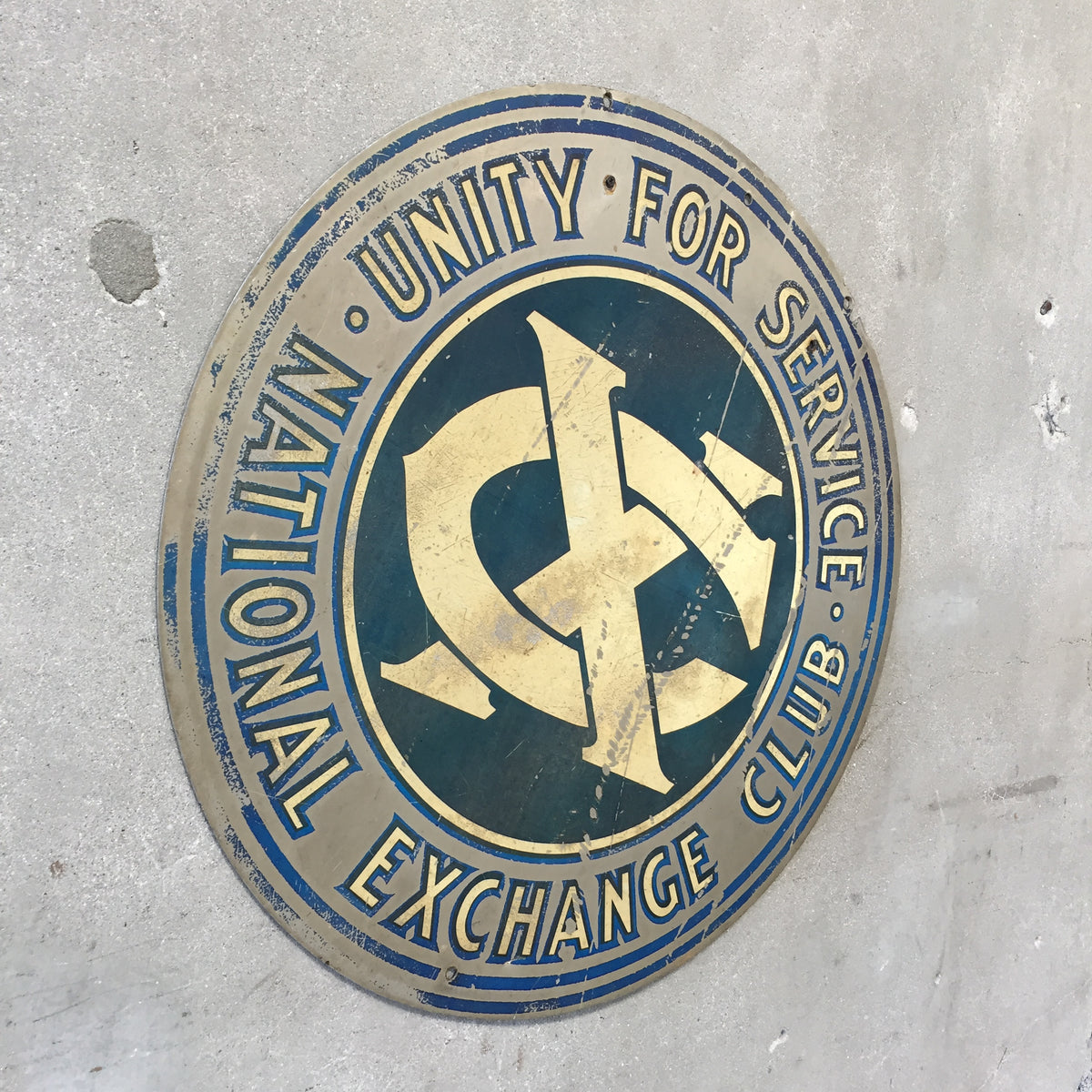 Vintage Rustic National Exchange Club Sign