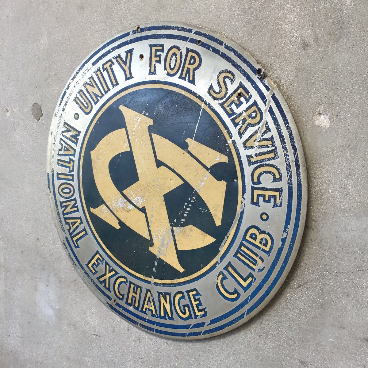 Vintage Rustic National Exchange Club Sign