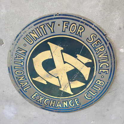 Vintage Rustic National Exchange Club Sign