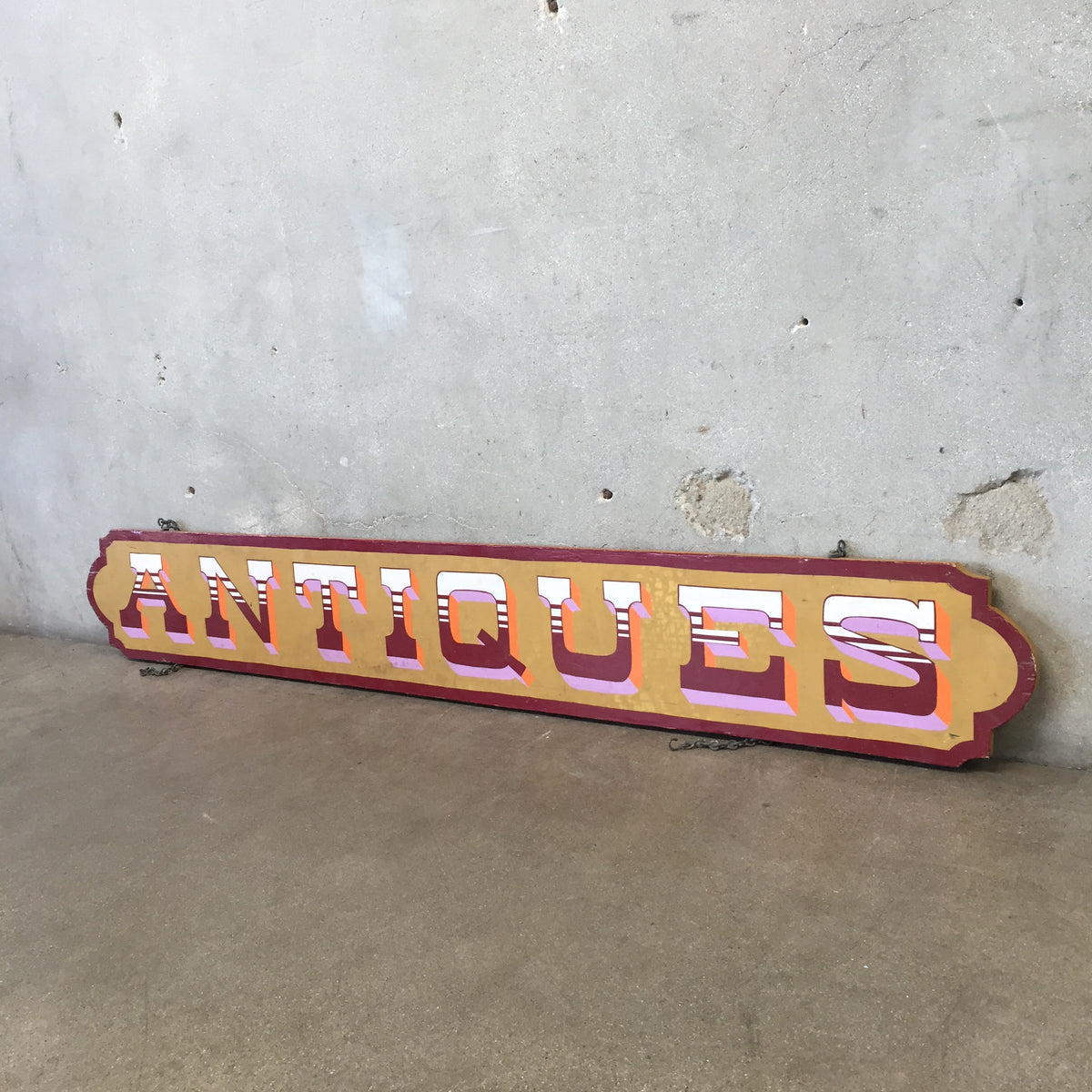 Hand Painted Wood "Antiques" Sign