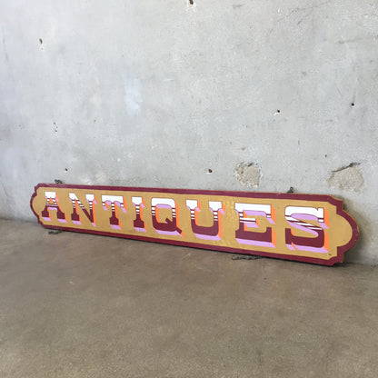 Hand Painted Wood "Antiques" Sign