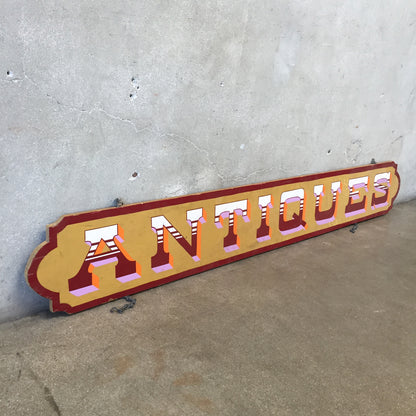 Hand Painted Wood "Antiques" Sign