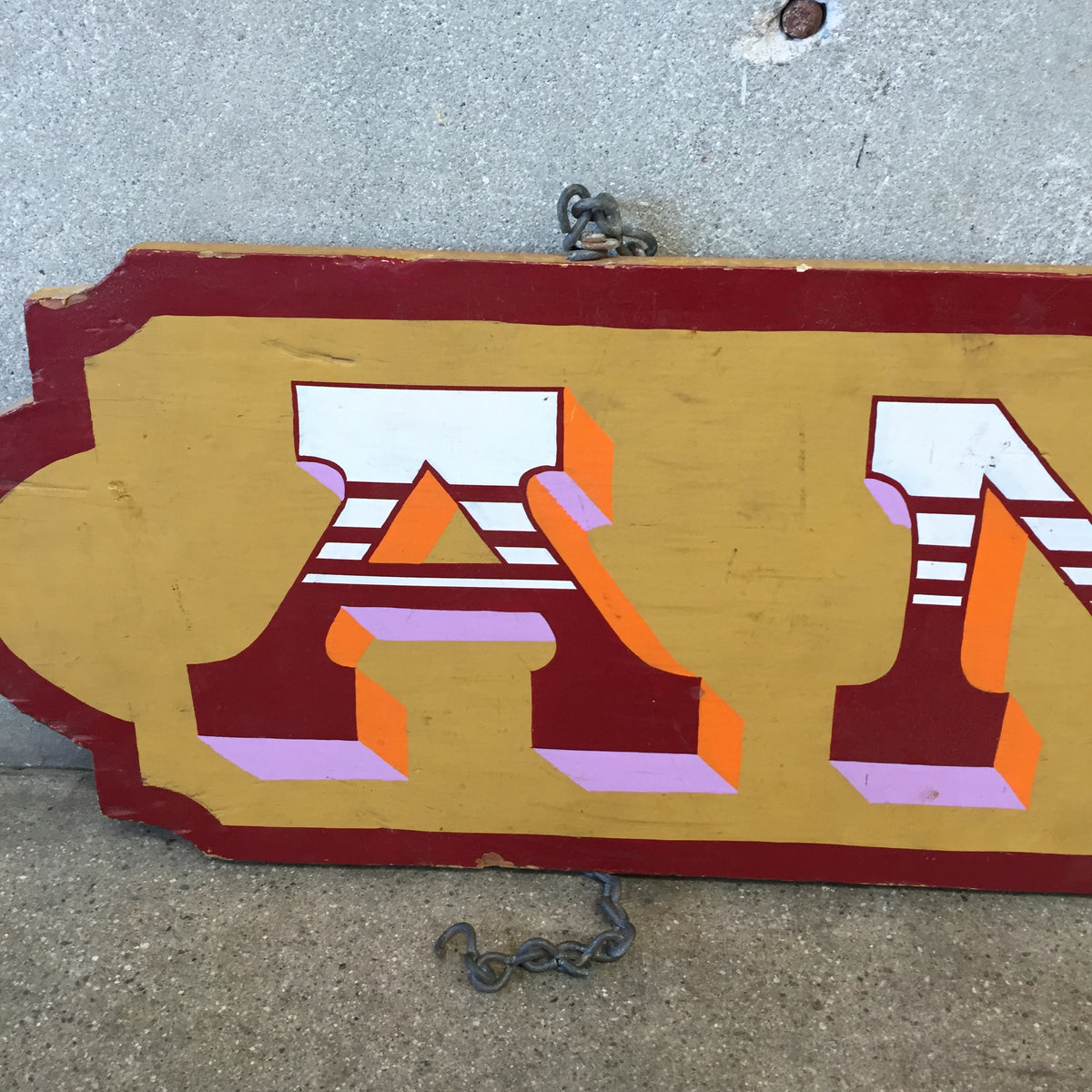 Hand Painted Wood "Antiques" Sign