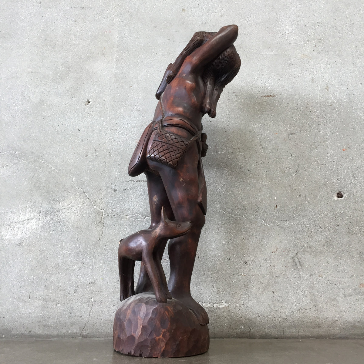 Vintage Wood Hunter Sculpture
