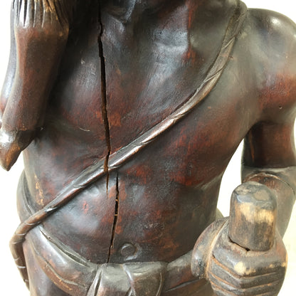 Vintage Wood Hunter Sculpture