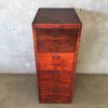 Vintage Shaw Walker Four Drawer Wooden File Cabinet